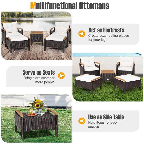 Topbuy Patiojoy 5 Piece Seating Group with Cushions Wayfair